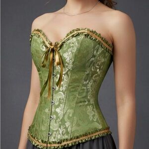 Elegant Green Brocade Corset
